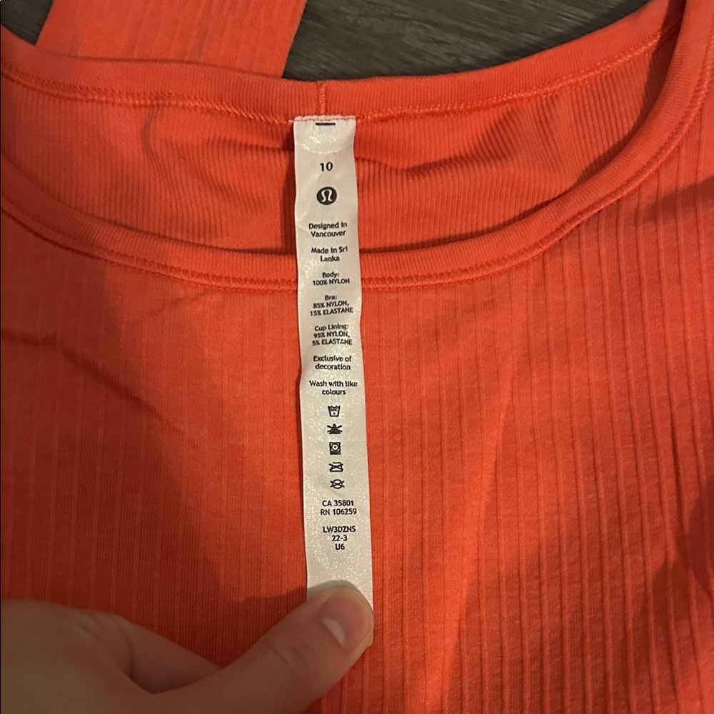lululemon athletica Orange Long Sleeve Top